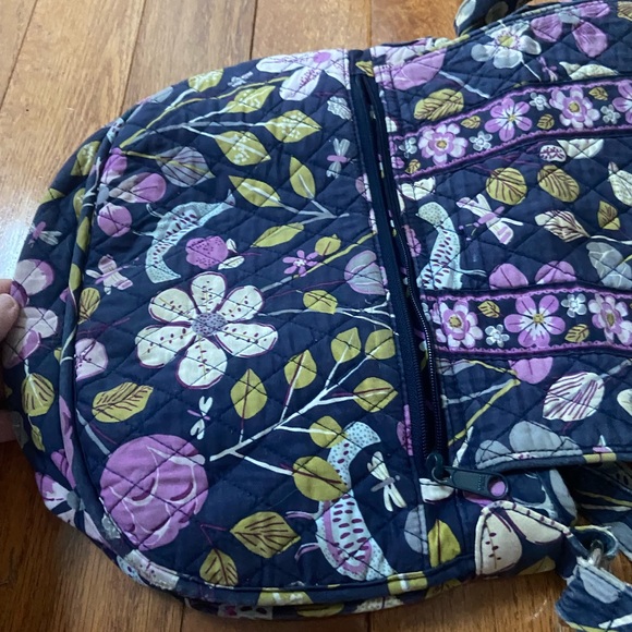 Vera Bradley Floral Nightingale Messenger Bag/Crossbody Purple Medium - Picture 2 of 6